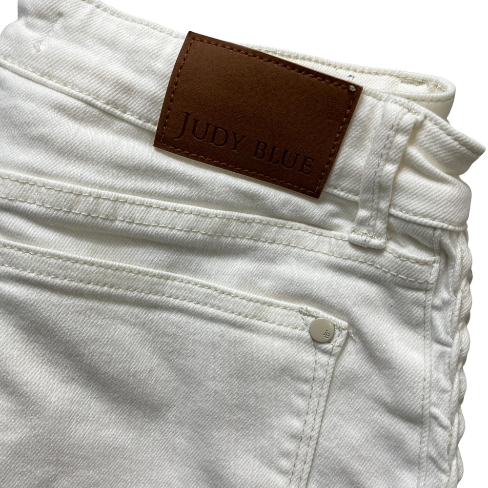 Judy Blue 11/30 White Jeans Braided Side Relaxed Fit Cotton‎ Blend - Picture 2 of 9